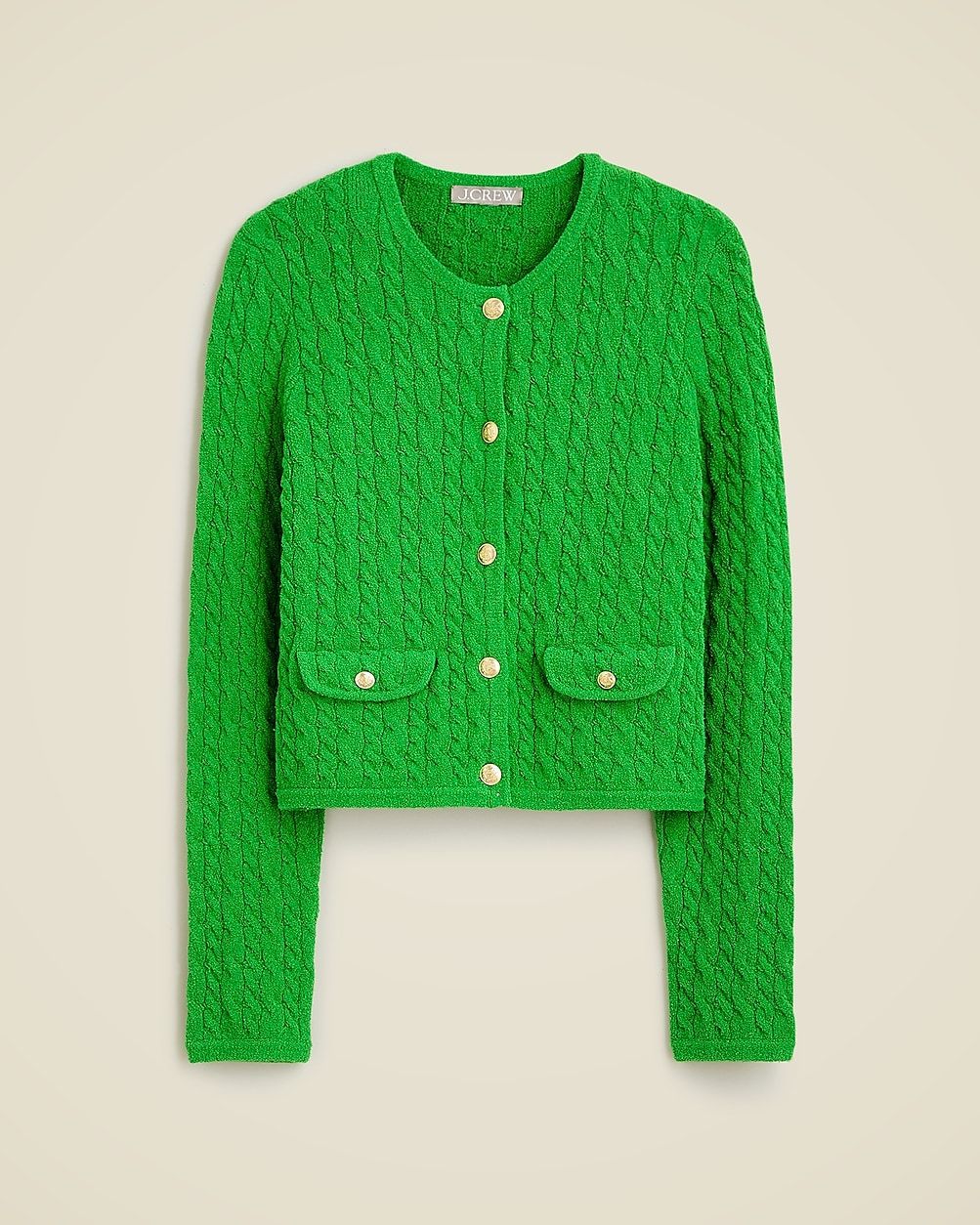 Odette cable-knit sweater lady jacket in cotton-blend bouclé | J. Crew US