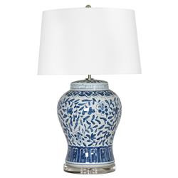 Regina Andrew Royal French Blue Ceramic Crystal Bedside Table Lamp | Kathy Kuo Home