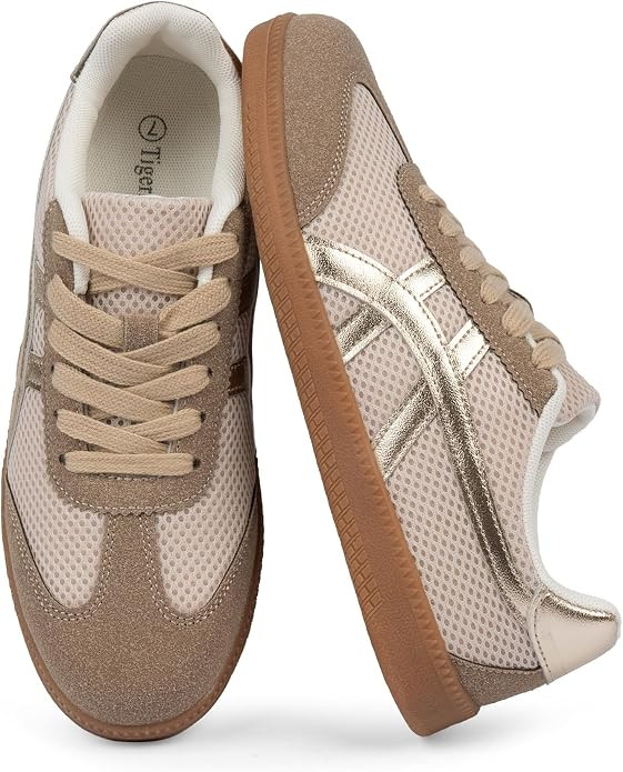 Casual Sneakers for Women Lightweight Lace Up Tennis Shoes | Non-slip Lace Up Fashion Sneaker, Ro... | Amazon (US)