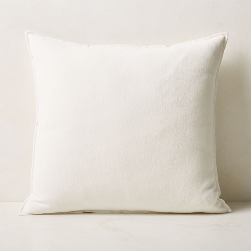 Doux White Cotton Modern Throw Pillow with Feather-Down Insert 23'' + Reviews | CB2 | CB2