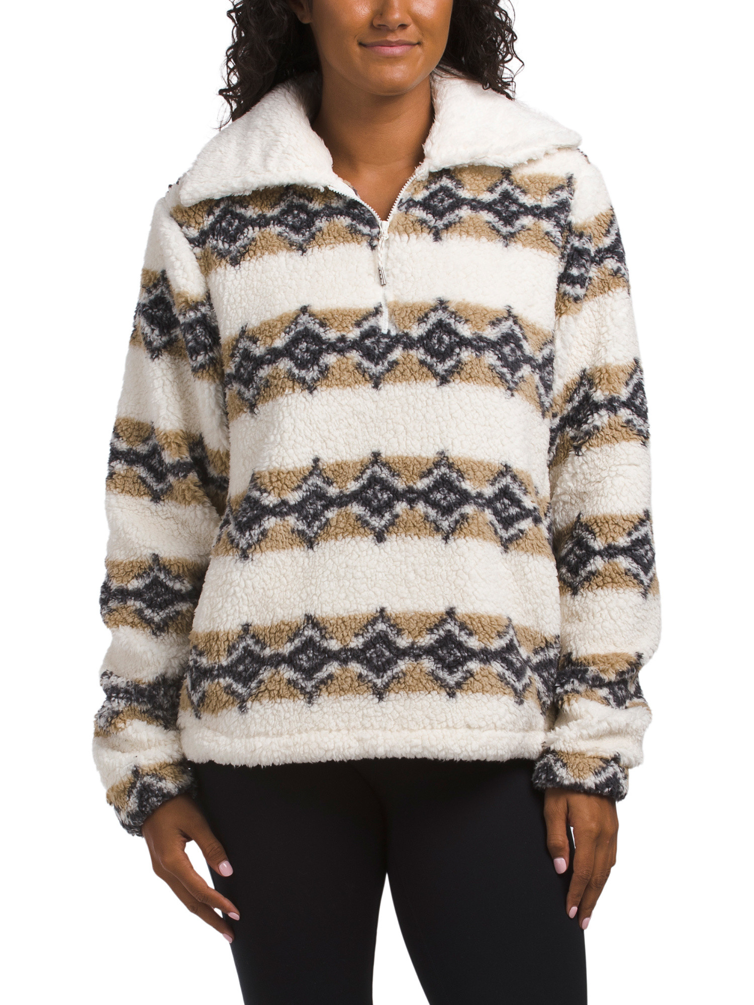 Korat Half Zip Printed Sherpa Jacket | TJ Maxx