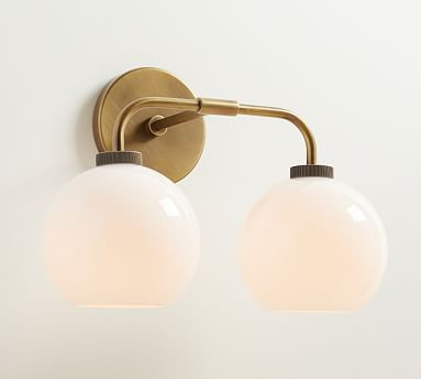 Reagan Milk Double Globe Sconce (17") | Pottery Barn (US)