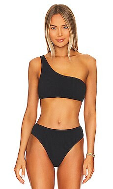 Seafolly One Shoulder Bikini Top in Black from Revolve.com | Revolve Clothing (Global)