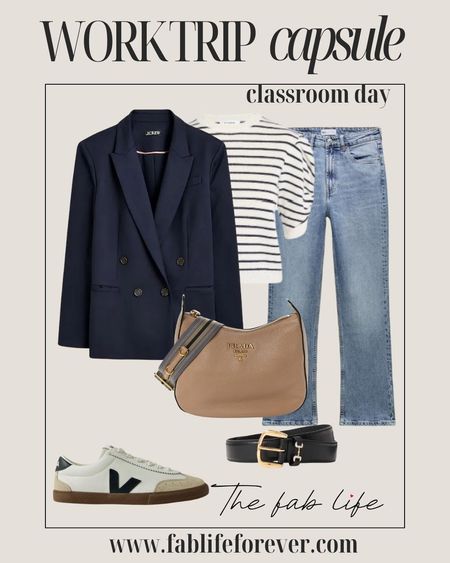 Spring work travel capsule wardrobe Classroom day outfit Zara jeans linked similar

#LTKstyletip #LTKmidsize #LTKtravel