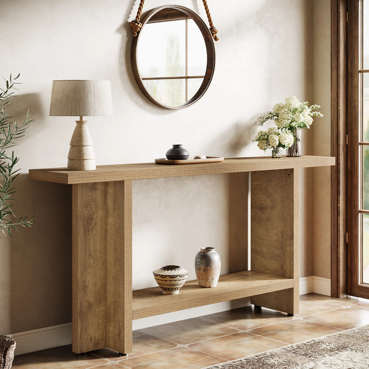 59-Inch Long Farmhouse Console Table | Wayfair North America