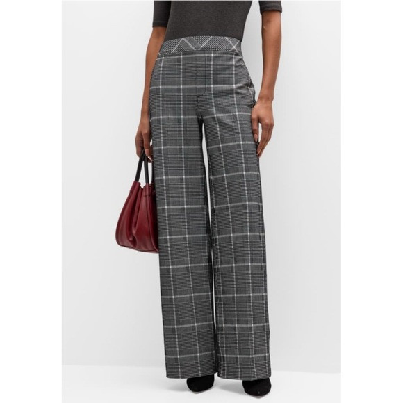 Spanx Women Ponte Plaid Jacquard Wide Leg Pants XL Classic Pull On Office Career | Poshmark
