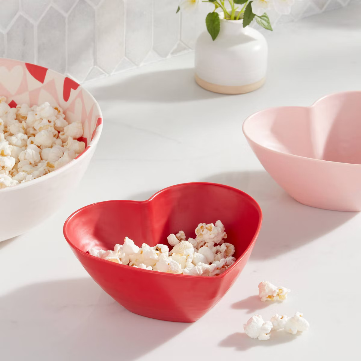 24oz Valentine's Day Melamine Figural Heart Salad Bowl Red - Threshold™ | Target