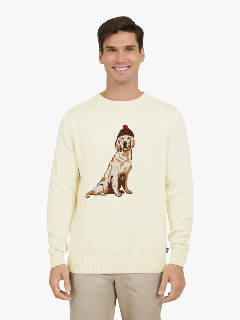 Chaps Men's & Big Men's Cotton Novelty Holiday Crewneck Sweater, Sizes S-3XL | Walmart (US)