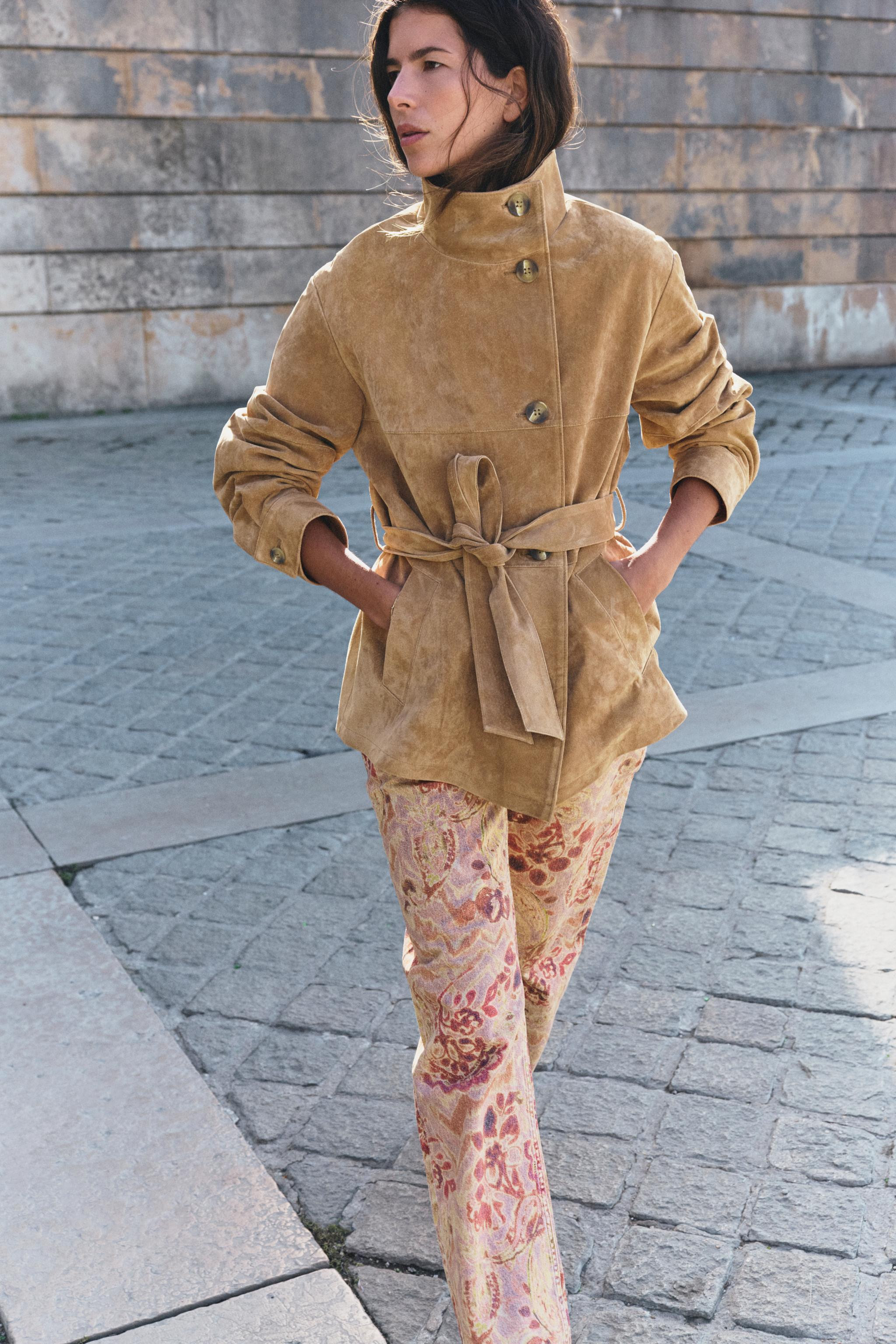 100% LEATHER BELTED JACKET | Zara US