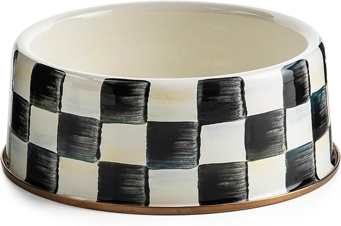MACKENZIE-CHILDS Pet Bowl, Cute Cat and Dog Bowl for Food and Water, Black-and-White Courtly Chec... | Amazon (US)