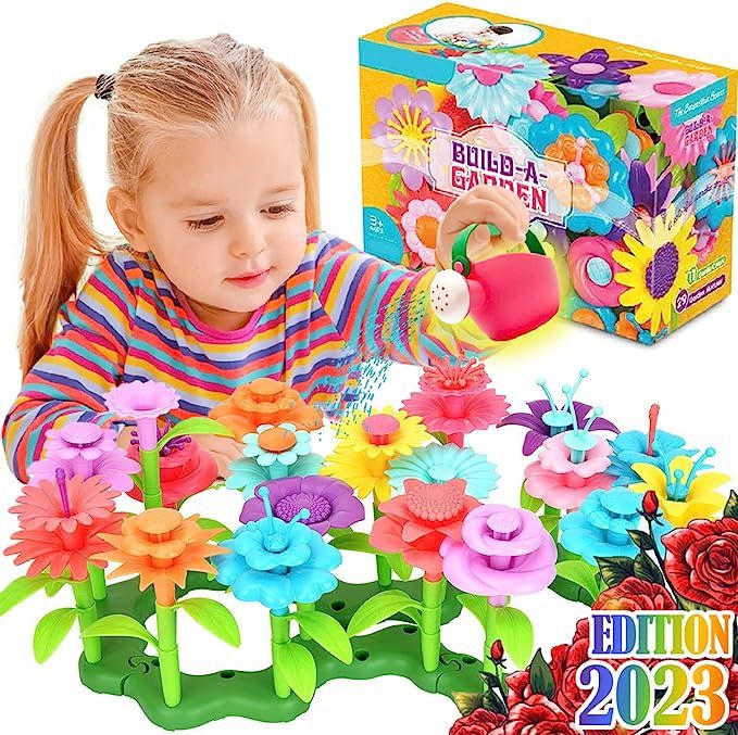 FUNZBO Flower Garden Building Toys for Girls - Toddler Toys for 3, 4, 5, 6, 7 Year Old Girls Gift... | Amazon (US)