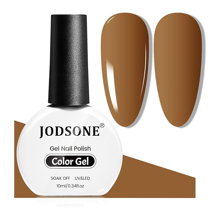 JODSONE Caramel Brown Gel Nail Polish 10ml Soak Off Nail Polish Chestnut Brownie Nail Color Salon... | Amazon (US)