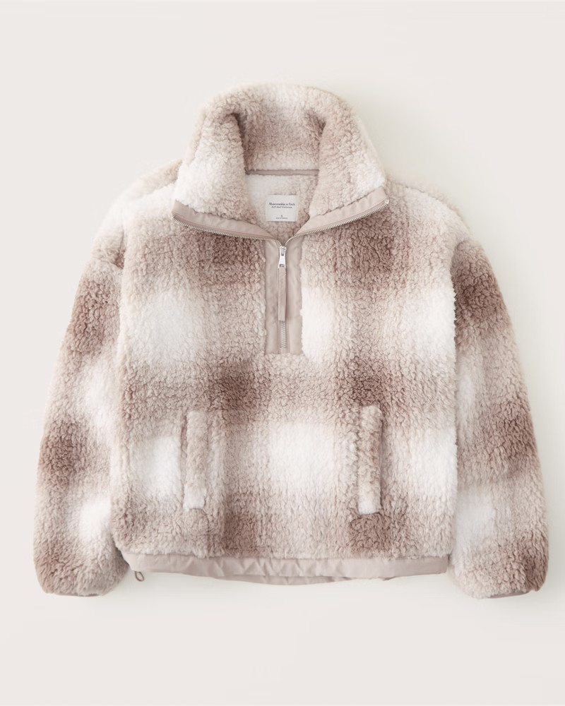 Cinched Cocoon Sherpa Half-Zip | Abercrombie & Fitch (US)