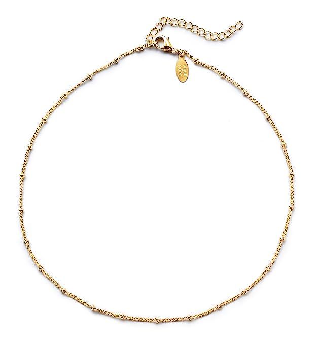 Benevolence LA Choker Necklace - Gold Necklace for Women or White Gold 14k Gold Dipped Satellite ... | Amazon (US)