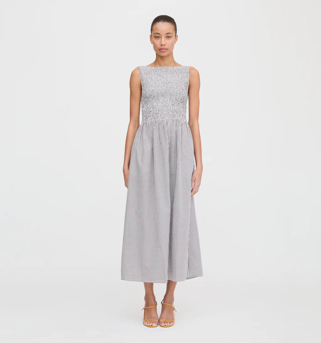 The Cosima Nap Dress - Chocolate Gingham | Hill House Home US