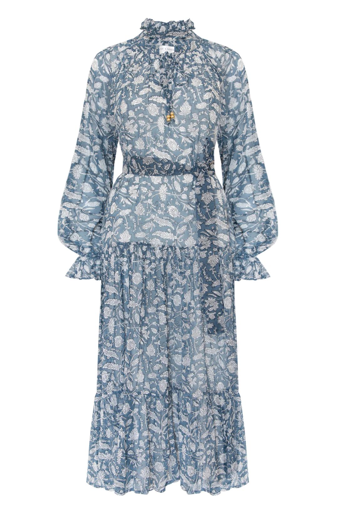 Tilly Dress in Sky Leaves | Neve and Noor
