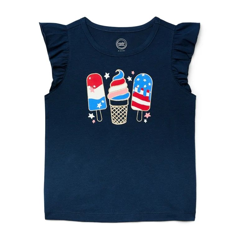 Wonder Nation Girls Popsicle Ruffle Tank, Sizes 4-18 | Walmart (US)