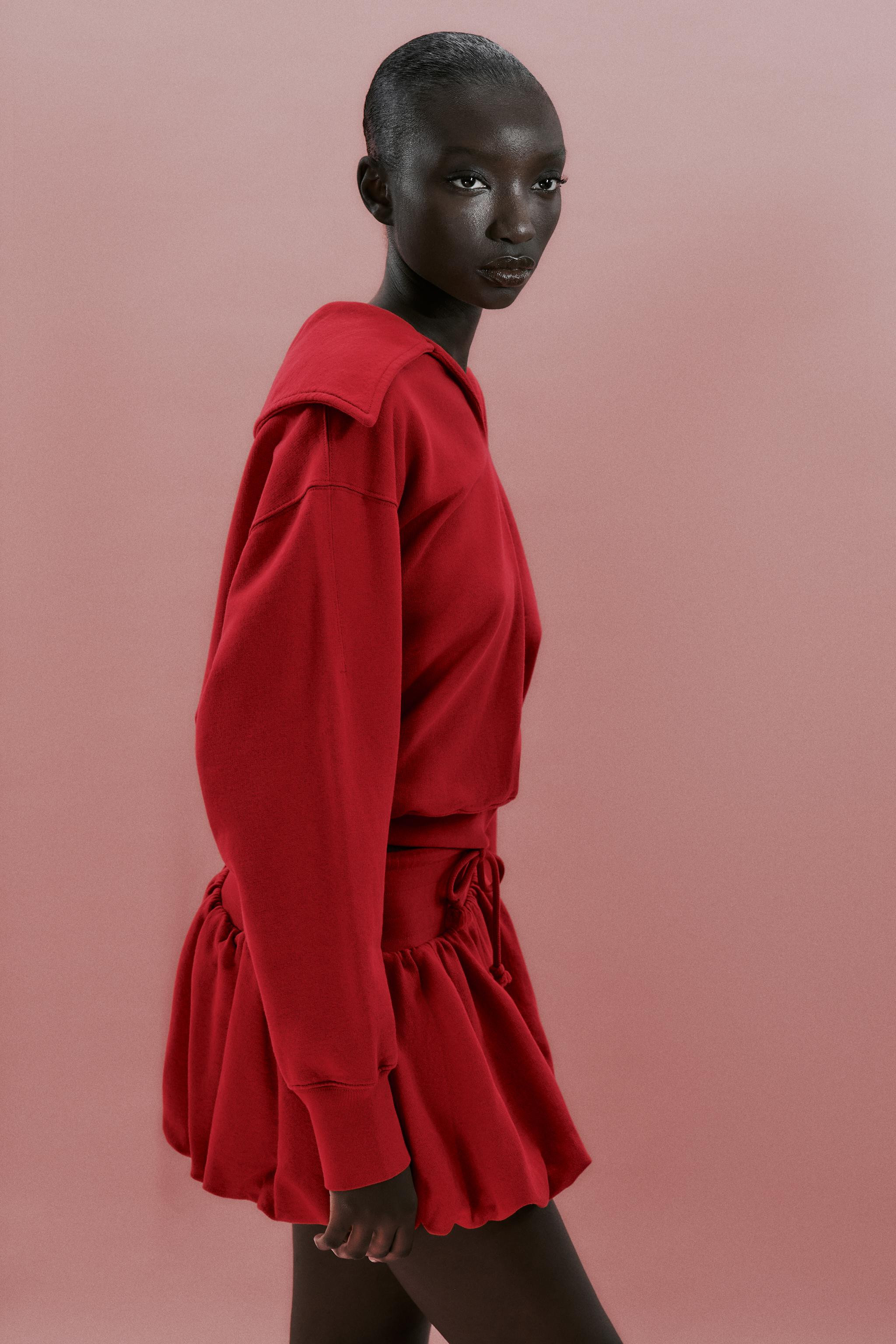 OVERSIZED LAPEL CROPPED SWEATSHIRT | Zara US