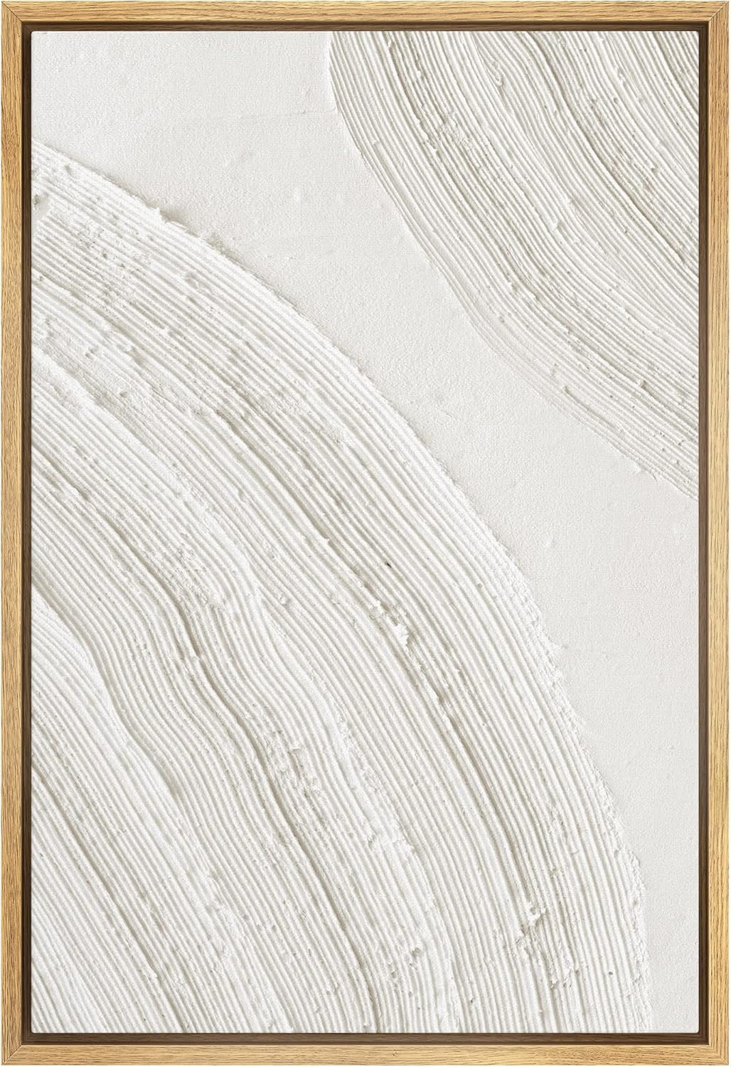 SIGNWIN Framed Canvas Print Wall Art Tan White Minimal Paint Strokes Abstract Shapes Illustration... | Amazon (US)