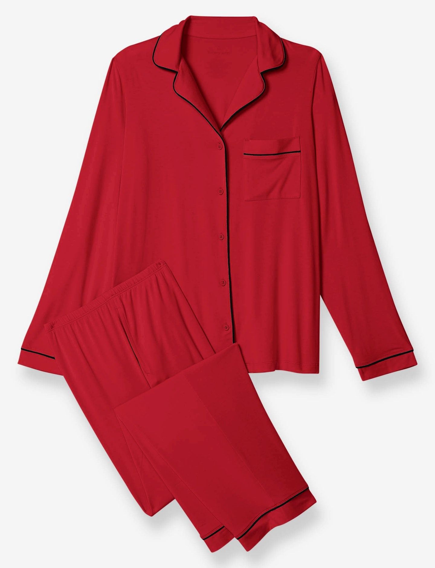 Women's Long Sleeve Top & Pant Pajama Set, Haute Red | Tommy John
