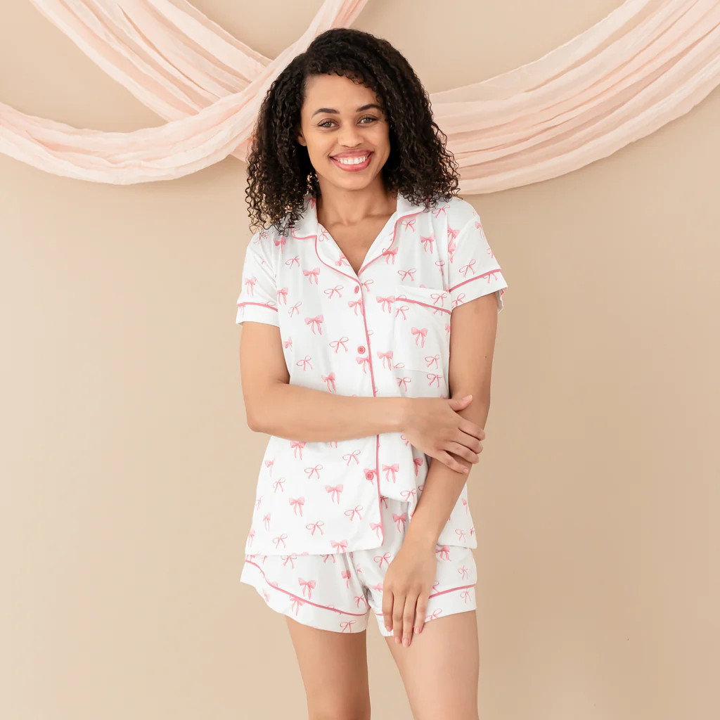 Women’s Short Sleeve Pajama Set in Bow | Kyte BABY