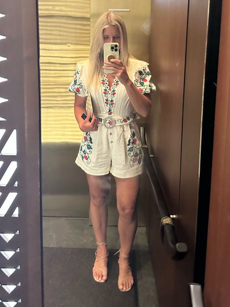 Love this romper! You can dress it up with nude heals. Unfortunately my exact romper from Farm Rio is sold old out right now. So I linked similar ones. 

#LTKTravel #LTKSeasonal