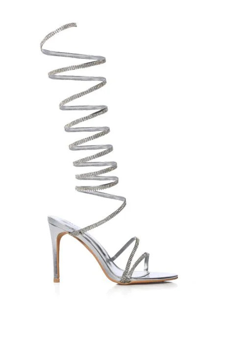 AZALEA WANG TINKERBELL WRAP UP SANDAL IN SILVER | AKIRA