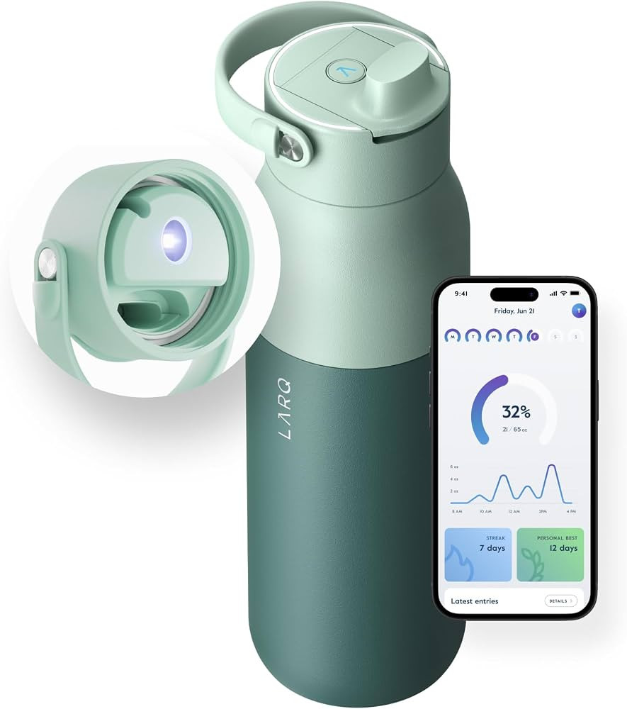 LARQ Bottle PureVis 2 - UV Water Purifier with Self-Cleaning, App Hydration Tracking, Filter Stra... | Amazon (US)