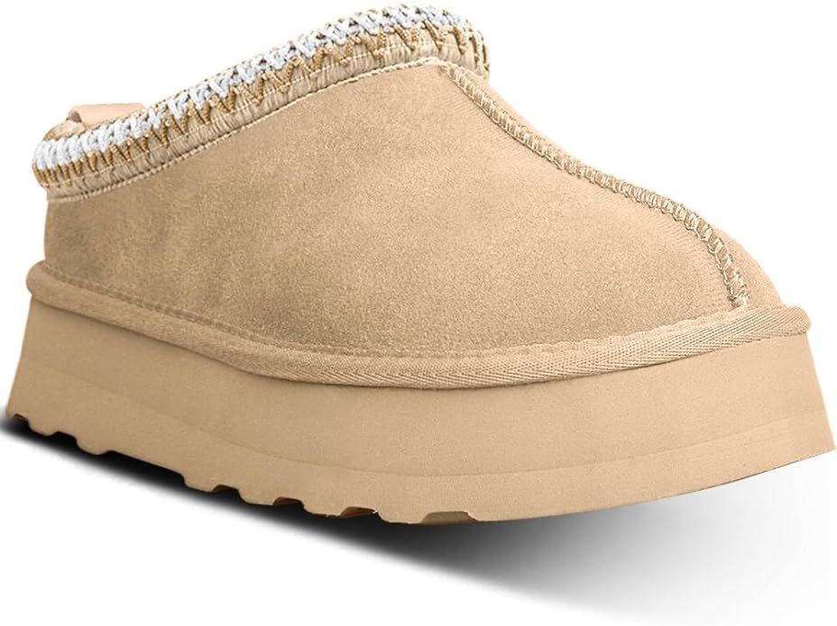metricfalcon Women's Platform Mini Boots Slippers for Women Indoor Slippers Slip on Fur Fleece Li... | Amazon (US)