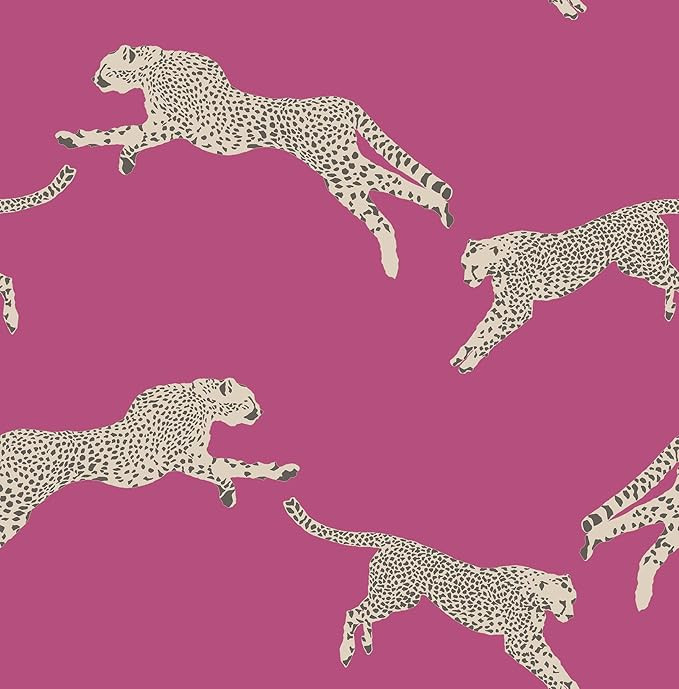 Scalamandre Bubblegum Leaping Cheetah Peel & Stick Wallpaper | Amazon (US)