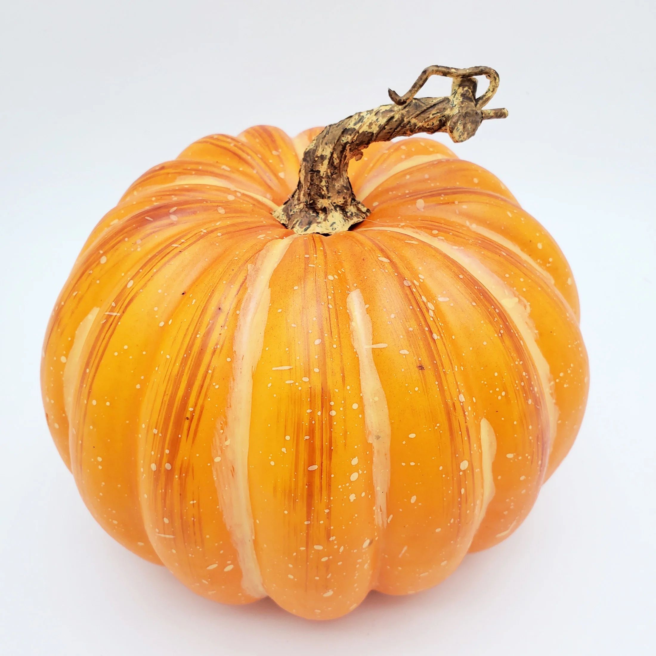 Way to Celebrate Harvest Natural Short Orange Brushed Decorative Foam Pumpkin, 7" | Walmart (US)
