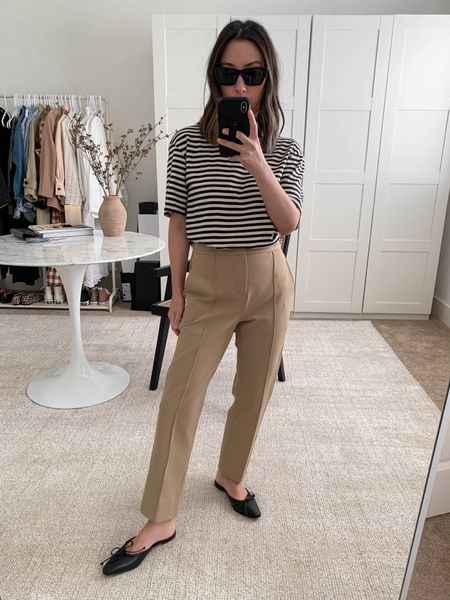 Fall outfit ideas. Transitional dressing. Vince pants are last season. Tee is Theory but sold out. Everlane one I linked to identical. 

Theory tee small
Vince pants 00
Manolo Blahnik mules 36
YSL sunglasses 

#LTKSeasonal #LTKstyletip #LTKshoecrush