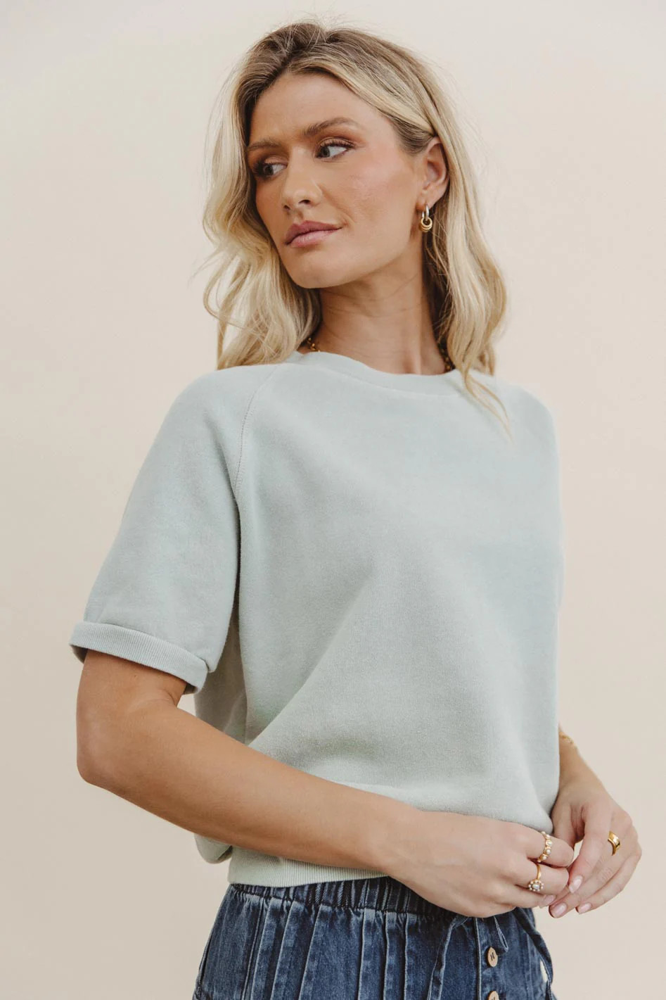 Pauly Short Sleeve top in Sage | Böhme US