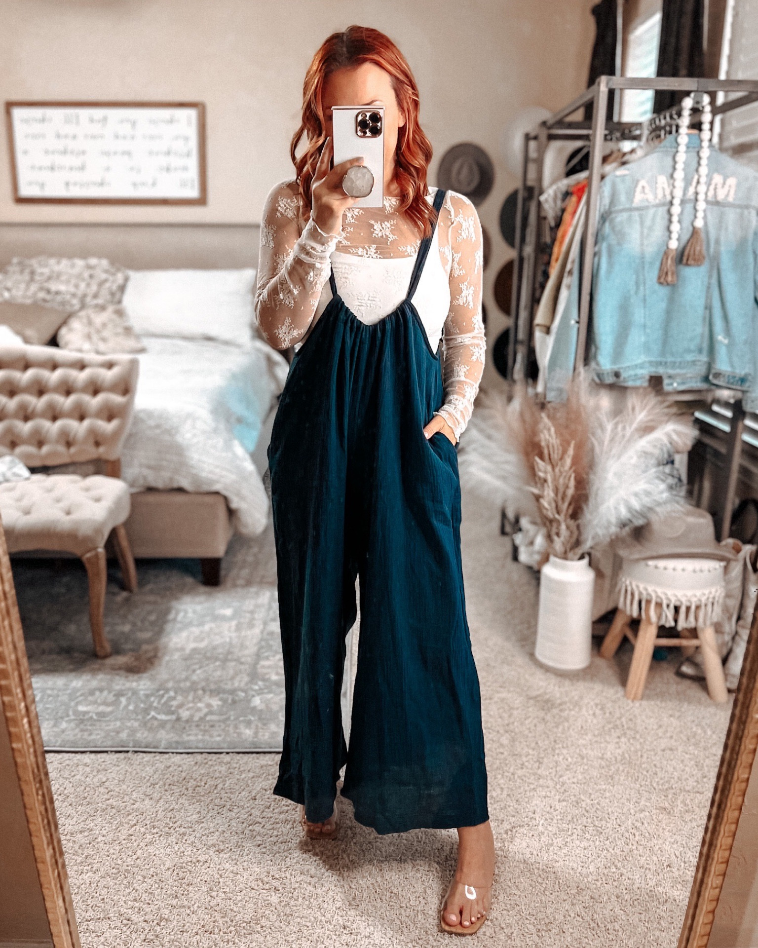 How freaking cute is this look?! OBSESSED. Jumpsuit is VICI. I’m in my normal size S and it’s perfect (although reviews say it runs large). The straps are adjustable. Lace top is Free People, but I also linked a dupe option from Amazon.
Dressed in Delight 

#LTKshoecrush #LTKunder100