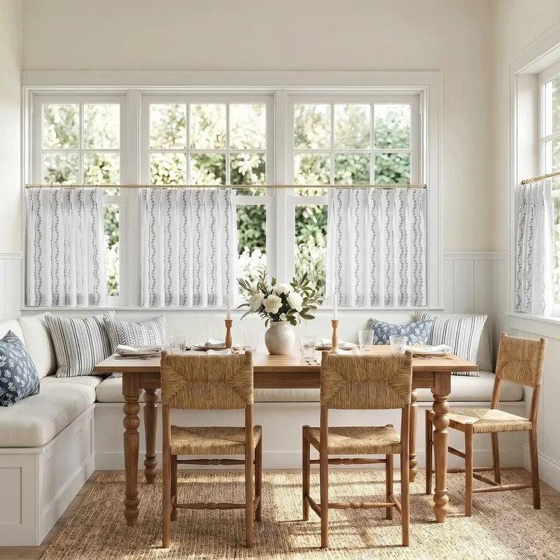 Brexton Cole x TWOPAGES Print Cotton Blend Cafe Curtains | TWOPAGES