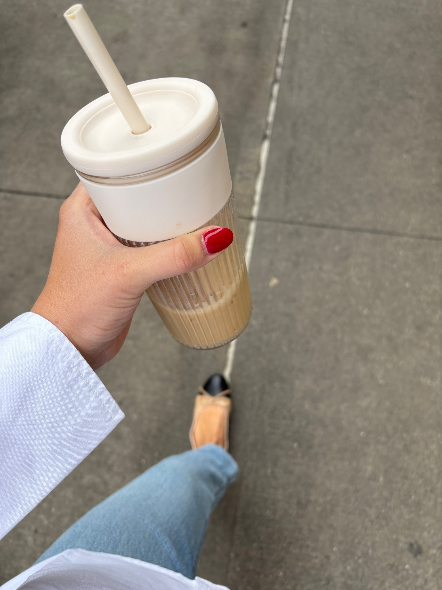 Morning commute things 

Office outfit / target find / ice coffee / ballet flats / denim 

#LTKActive #LTKFindsUnder50 #LTKSaleAlert