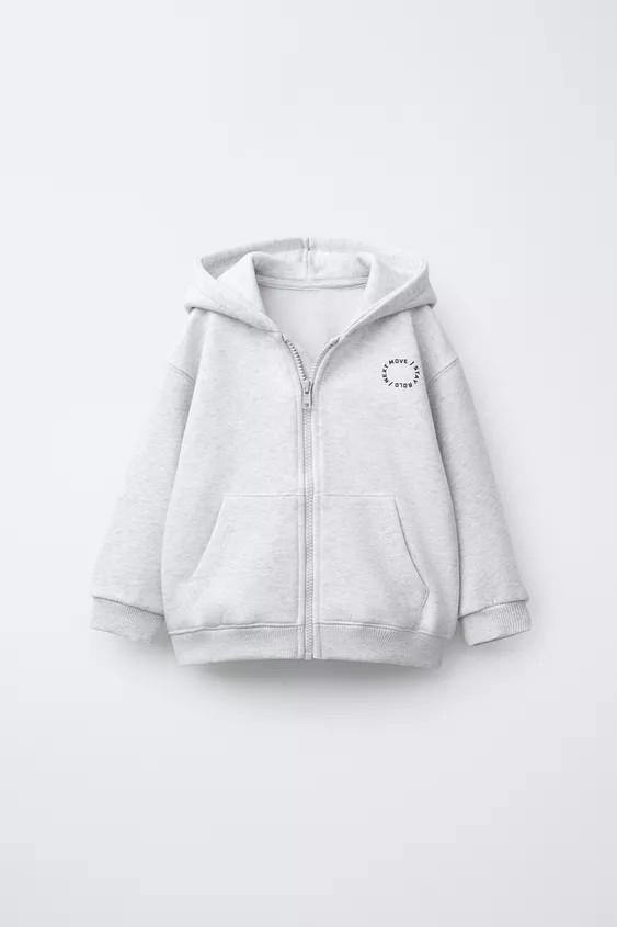 BASIC SLOGAN ZIP-UP HOODIE | Zara UK