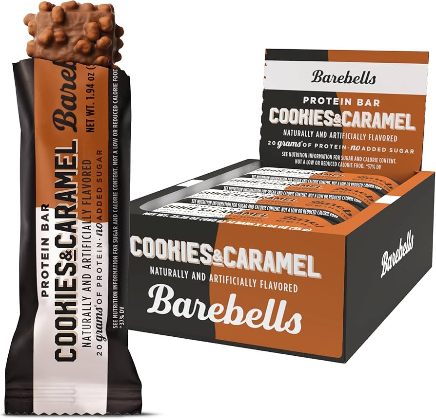 Barebells Protein Cookies and Caramel - 12 Count, 1.9oz Bars - Protein Snacks with 20g of High Pr... | Amazon (US)