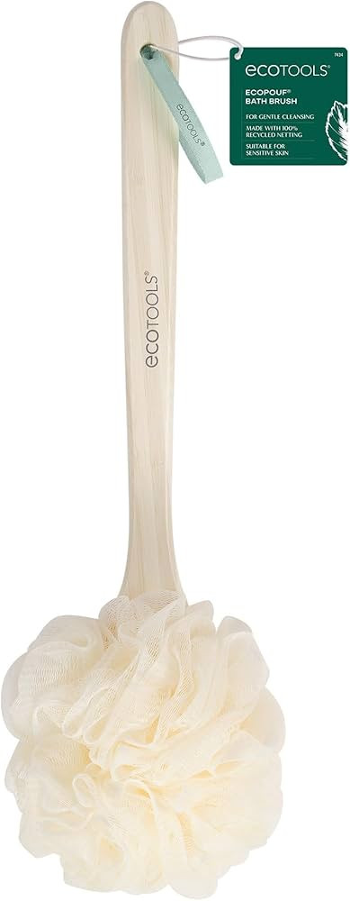 EcoTools EcoPouf Bath Brush, Loofah Brush for Bath & Shower, Made with Long Handle & Recycled, So... | Amazon (US)