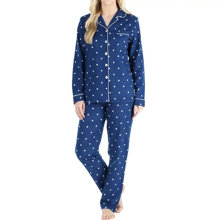 PajamaMania Women and Women's Plus Long Sleeve Pajama, 2-Piece Female Pant Set | Walmart (US)