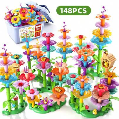 Flower Garden Building Toys For 3 4 5 6 Year Old Girls, Educational Activity Preschool Birthday Gifts For 3 4 5 Year Old Girls, Building Stem Toys For | SHEIN