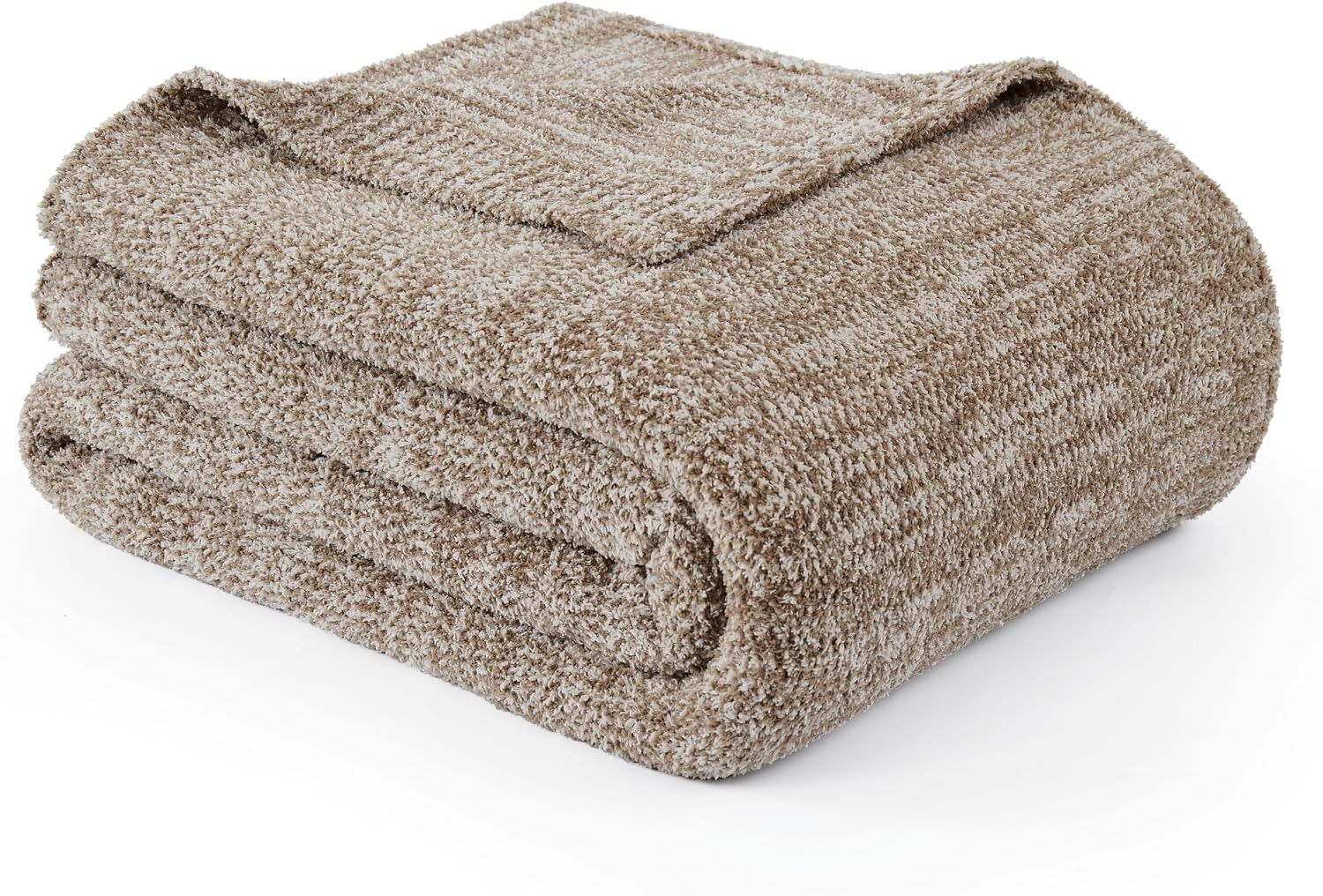 WDCOZY Taupe Melange Throw Blanket for Couch Bed Travel Camping, Reversible Super Soft Plush Knitted Blanket, Lightweight Cozy Fuzzy Fluffy Warm Throw, Textured Blanket for Home Decor, Tan 50"x60" | Amazon (US)