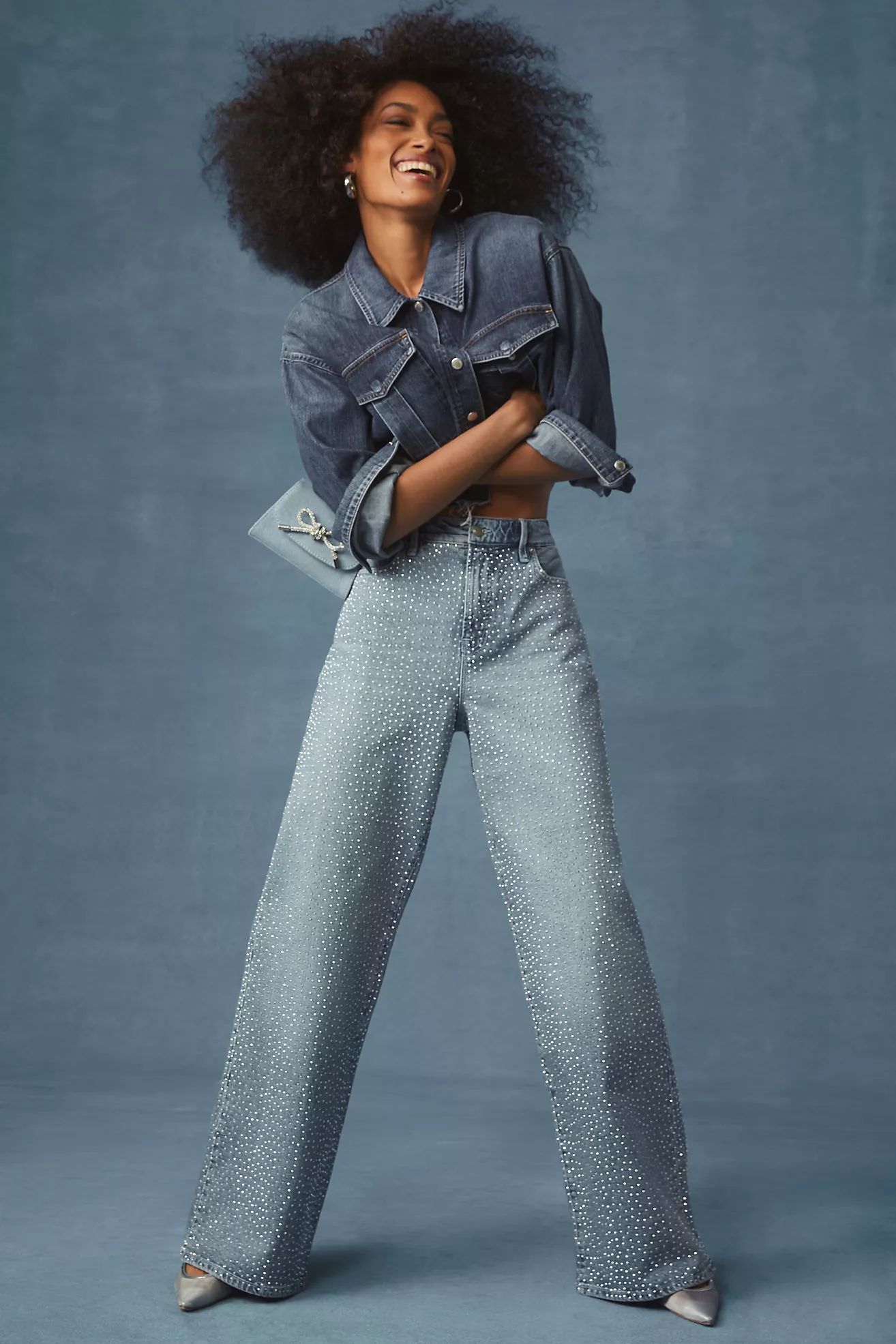 Good American Good Ease High-Rise Wide-Leg Jeans | Anthropologie (US)