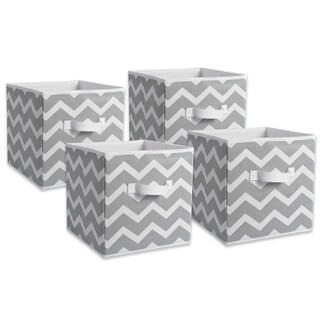 DII Nonwoven Polyester Cube Chevron Gray Square (Set of 2) (Small - Set of 4 - Gray) | Bed Bath & Beyond