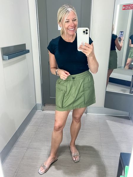 Love this olive green cargo skirt with a black T-shirt and sandals. Size small in both. Target circle week on sale spring outfit ideas

#LTKsalealert #LTKxTarget #LTKSeasonal