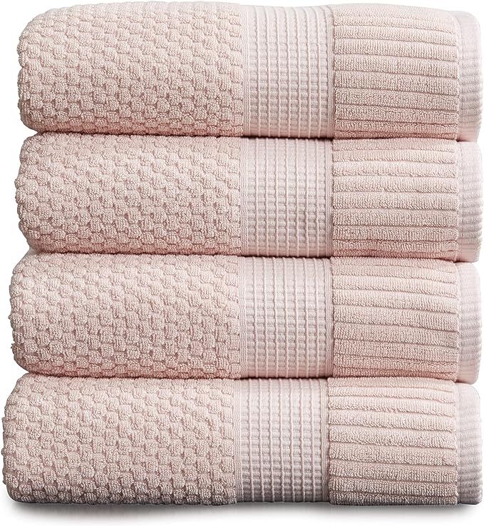 NY Loft 100% Cotton Bath Towel 4 Pack | Super Soft & Absorbent Quick-Dry Bath Towels 30" x 52" |T... | Amazon (US)