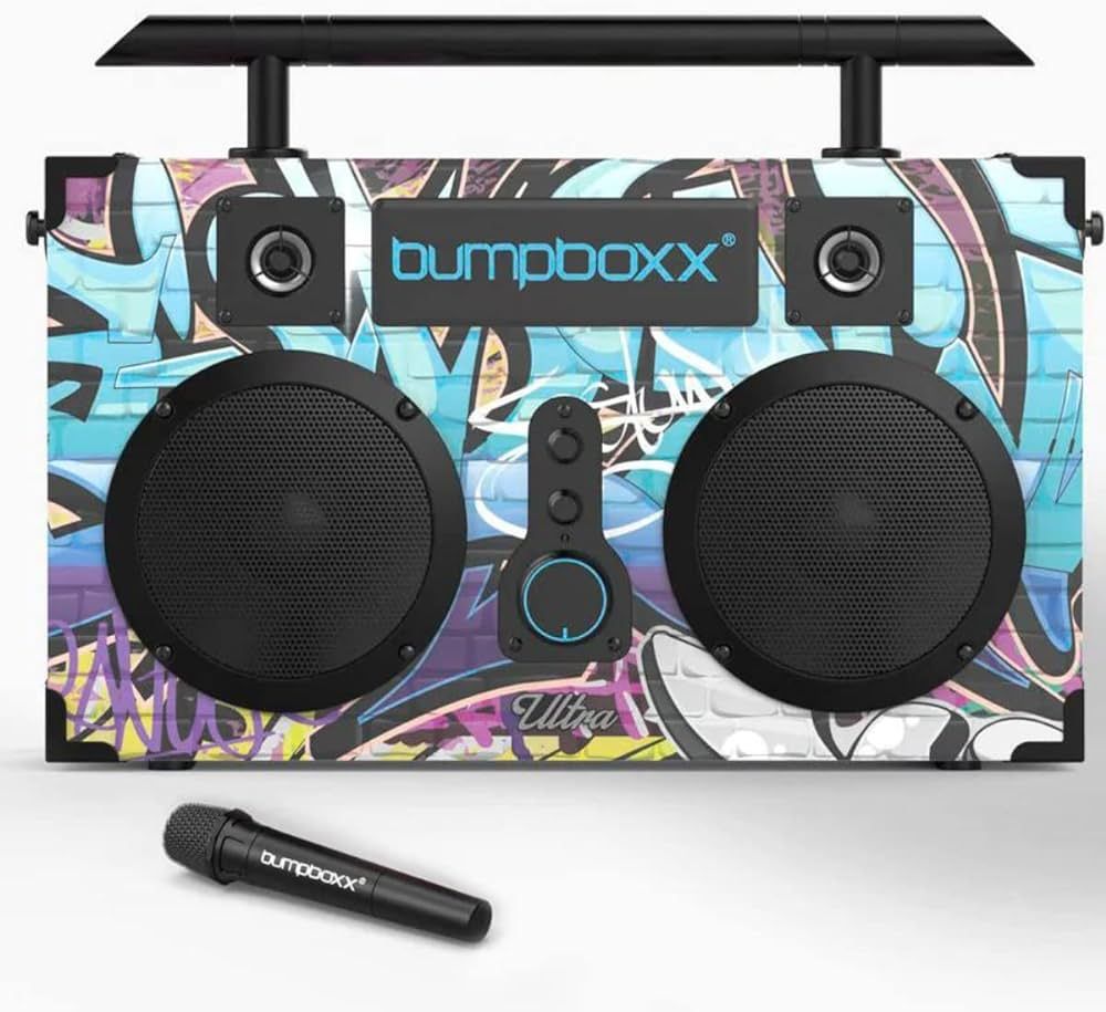 Bumpboxx Bluetooth Boombox Ultra Plus | Retro Boombox with Bluetooth Speaker | Includes Rechargeable Lithium Battery, Carrying Strap & Remote | Small & Light Weight Makes it Easy to Carry | Amazon (US)