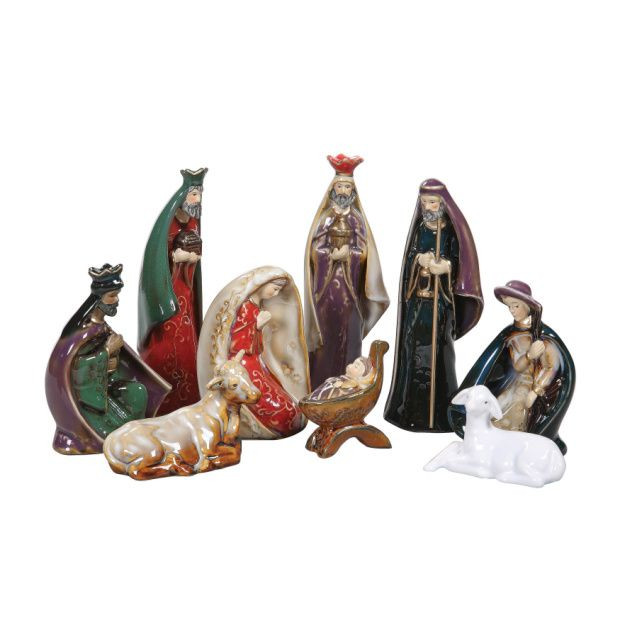 Decorative Tabletop Nativity Set of 9 | Antique Farm House