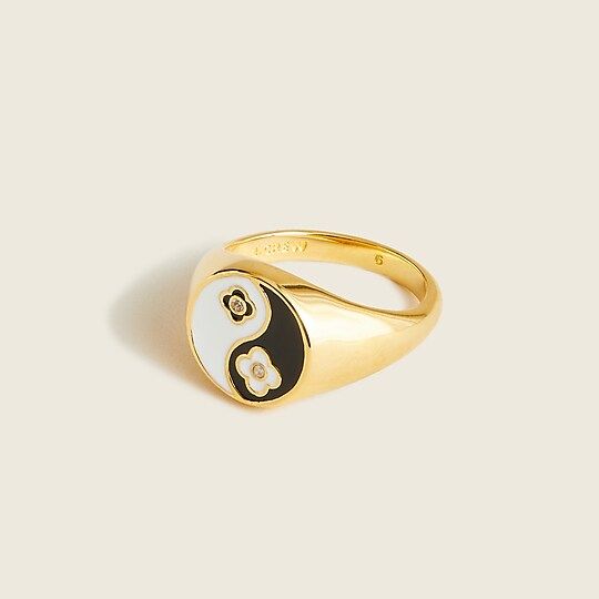 Demi-fine 14k gold-plated yin-yang ring | J.Crew US