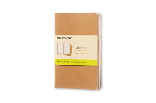 Moleskine Cahier Journal (Set of 3), Pocket, Plain, Kraft Brown, Soft Cover (3.5 x 5.5): set of 3 Pl | Amazon (US)